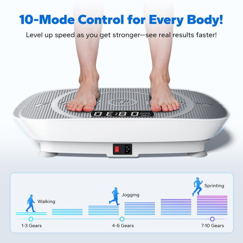 MERACH Slim Vibration Plate Exercise Machine, Whole Body Workout Equipment for Women, Bluetooth and Silicone Pedal, Vibration Plate for Lymphatic Drainage, Vibrate Fitness Platform for Weight Loss Home Gym, Dealsforyoudays