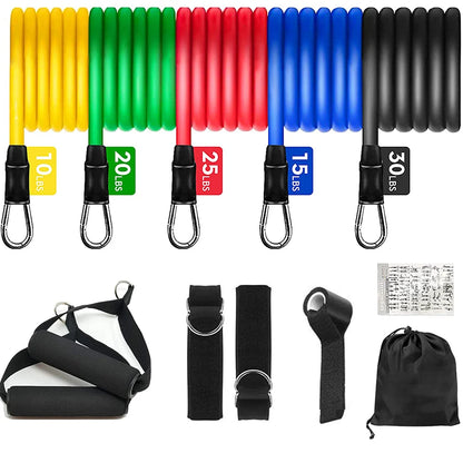 11PCS Elastic Rubber Resistance Expander Bands for Bodybuilding, Home Gym Equipment, Weight Training, Fitness